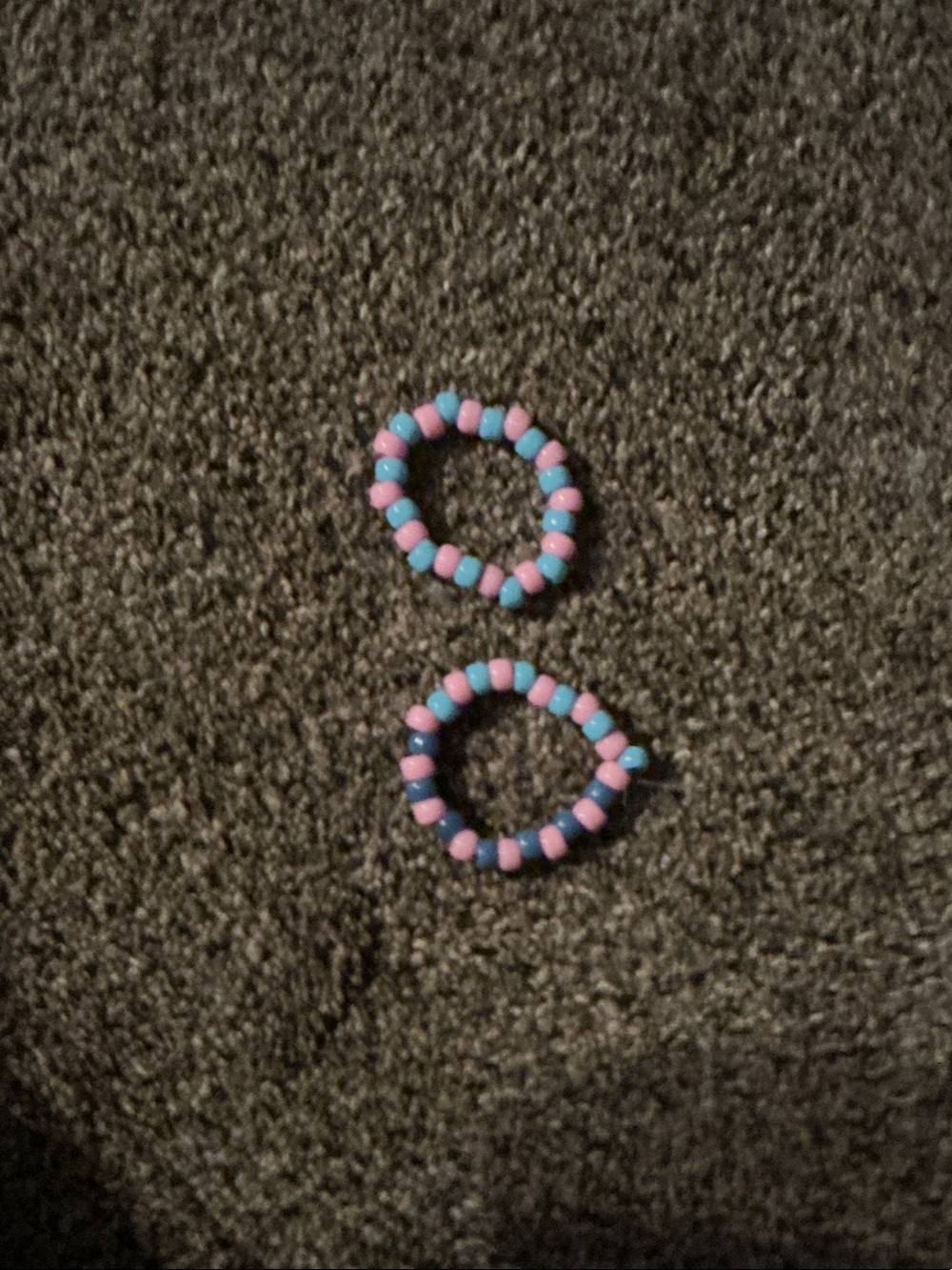 Kids Beaded Stretch Hair Ties — Pink & Light Blue